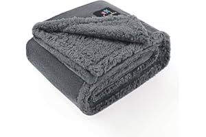 Luciphia Waterproof Bed Blanket Washable,Soft Sherpa Fleece Puppy Reversible Throw Blankets for Small Dog Cat,Furniture Cover