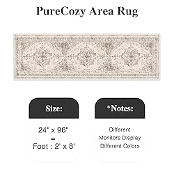 PureCozy Runner Rug 2x8 Vintage Hallway Area Rug