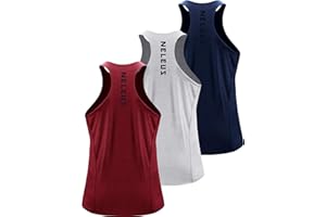 NELEUS Men's 3 Pack Running Tank Top Dry Fit Y-Back Athletic Workout Tank Tops