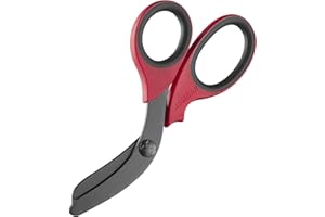 xShear® 7.5” Extreme Duty Trauma Shears - Black Titanium Coated Blades, The perfect scissors for the Paramedic, EMT, Nurse or any Emergency Healthcare Provider (Red/Black)