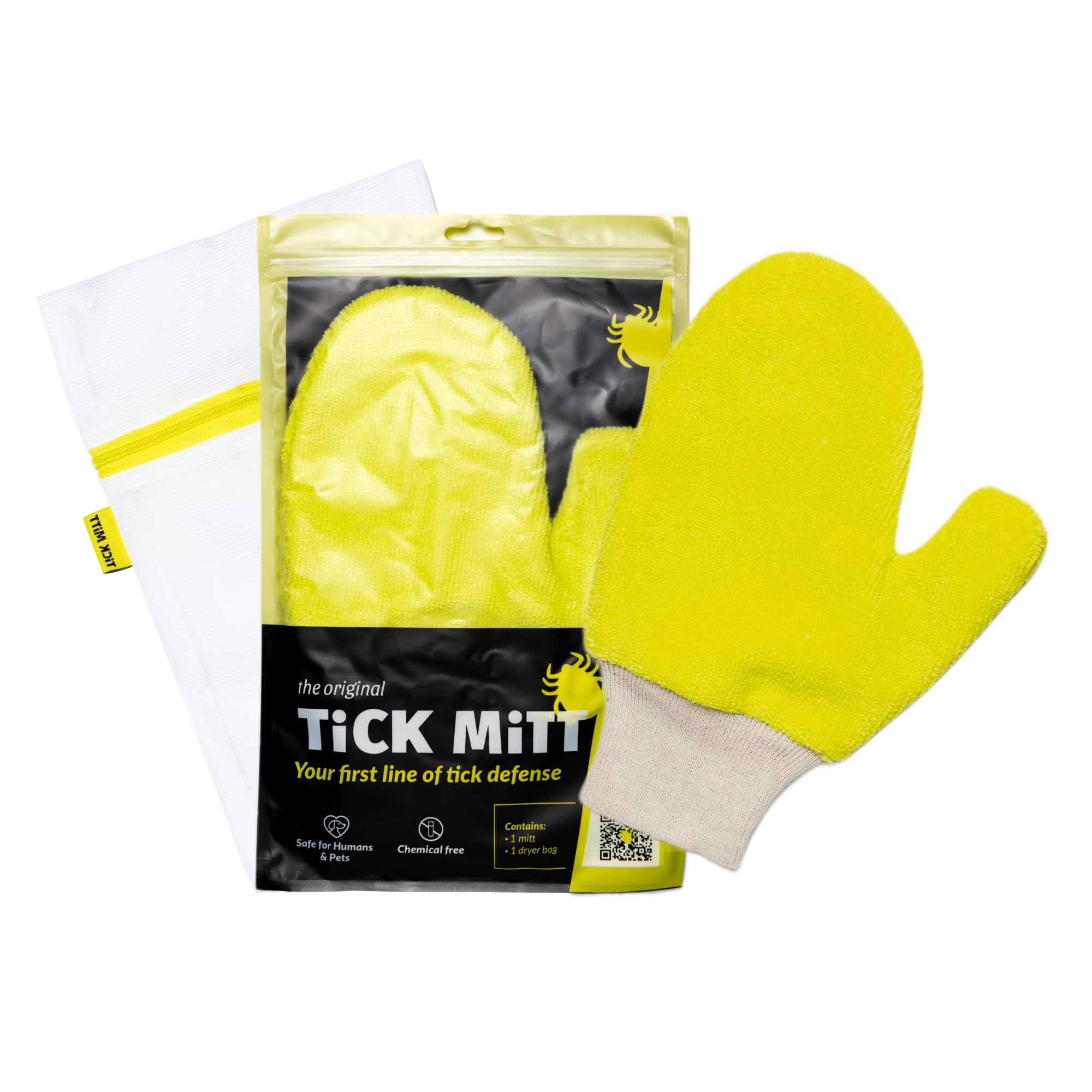 Photo 1 of TiCK MiTT Yellow Tick Removal Glove for Humans & Pets - Safely Remove Ticks Effortlessly, Chemical-Free, Durable, Portable Tick Management Tool for Outdoor Adventures & Everyday Use