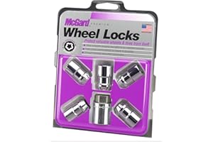 McGard 24537 Cone Seat Wheel Locks Chrome (M12 x 1.5 Thread Size) - Set of 5, 5 Locks / 1 Key