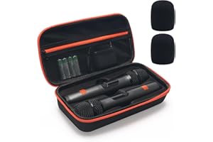 COITEK Wireless Microphone Case for 2 JBL Microphone Wireless, EVA Mic Case for Party and Karaoke Handheld Portable Travel Mi