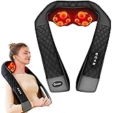 Shiatsu Neck and Back Massager with Heat, Neck and Shoulder Massager, 4D Deep Tissue Kneading Massage for Leg, Full Body Muscle Pain Relief, Ergonomic Design, Ideal Gifts for Women Men, Not Cordless