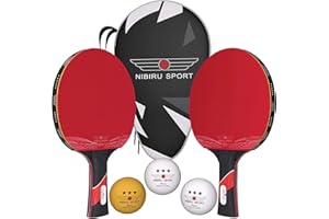 NIBIRU SPORT Professional Ping Pong Paddle Sets, 2 Paddle or 4 Paddle Table Tennis Set with Tournament Quality Balls and Carry Bag/Storage Case, Table Tennis Equipment & Ping Pong Accessories