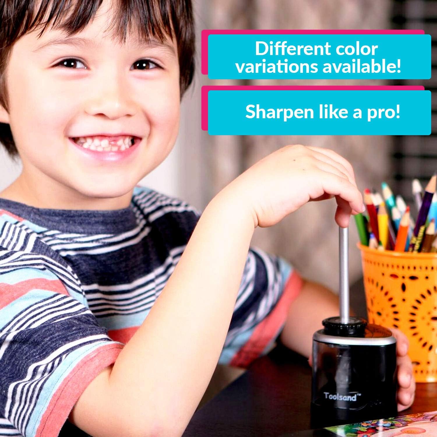 Electric Pencil Sharpener, Battery-Powered, Batteries Included, High-Speed Automatic, best for Colored, No. 2 Wood Graphite Pencils, Home Office School Classroom Adults Kids, Straight Blade (Black) : Office Products