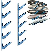 ShouRong Snowboard Wall Mount, Adjustable 5/6 Board Surfboard Rack, Surfboard Wall Hangers for Surfboard, Wakeboard, and Snowboard Storage at Home or Garage
