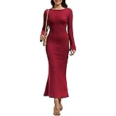 Simlakey Women Maxi Sweater Dresses Bodycon Long Ribbed Knit Dress Crew Neck Long Sleeves Slim 2025 Trendy Winter Outfit