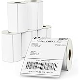 BETCKEY - 4" x 6.5" (102 mm x 165 mm) Large Shipping Removable Film Label - Durable Waterproof - Compatible with Zebra & Rollo Label Printer [6 Rolls, 1500 Labels]