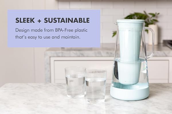 LIFESTRAW HOME – WATER FILTER PITCHER, 10-CUP, WISTERIA, BPA FREE DESIGNED FOR EVERYDAY PROTECTION AGAINST BACTERIA, PARASITES, MICROPLASTICS, LEAD, MERCURY, PFAS AND A VARIETY OF CHEMICALS