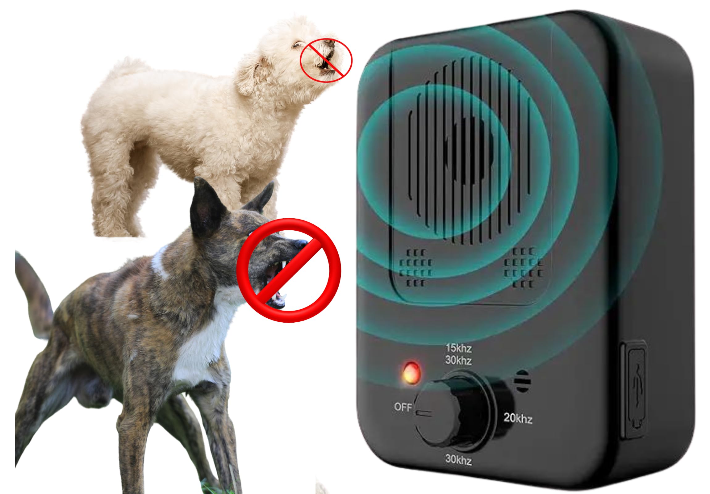 Xavitech Anti Barking Device an Ultrasonic Dog Barking device with DC Sonic 3, a Dog barking Deterrent Devices with 3 Modes, Rechargeable Anti Bark Devices for Dogs, a Barking Dog Alarm for Puppies,