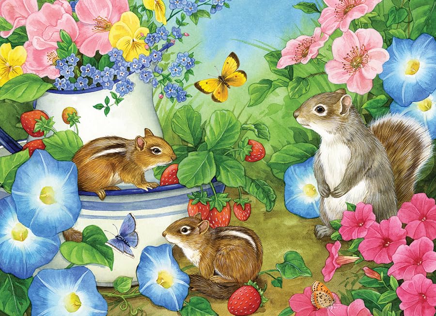 Cobble Hill - 35 Piece Jigsaw Puzzle - Squirrel Talk - For Both Older & Younger Puzzlers - Ideal For Travel - Gift Idea