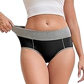 FEIDINI Women's Cotton Underwear High Waisted Briefs Stretch Full Coverage Panties