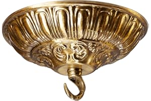 BEQUZON 6.1'' Brass Canopy for Chandelier Pendant Light, Mounting Plate Kit for Ceiling Lights, Vintage Style
