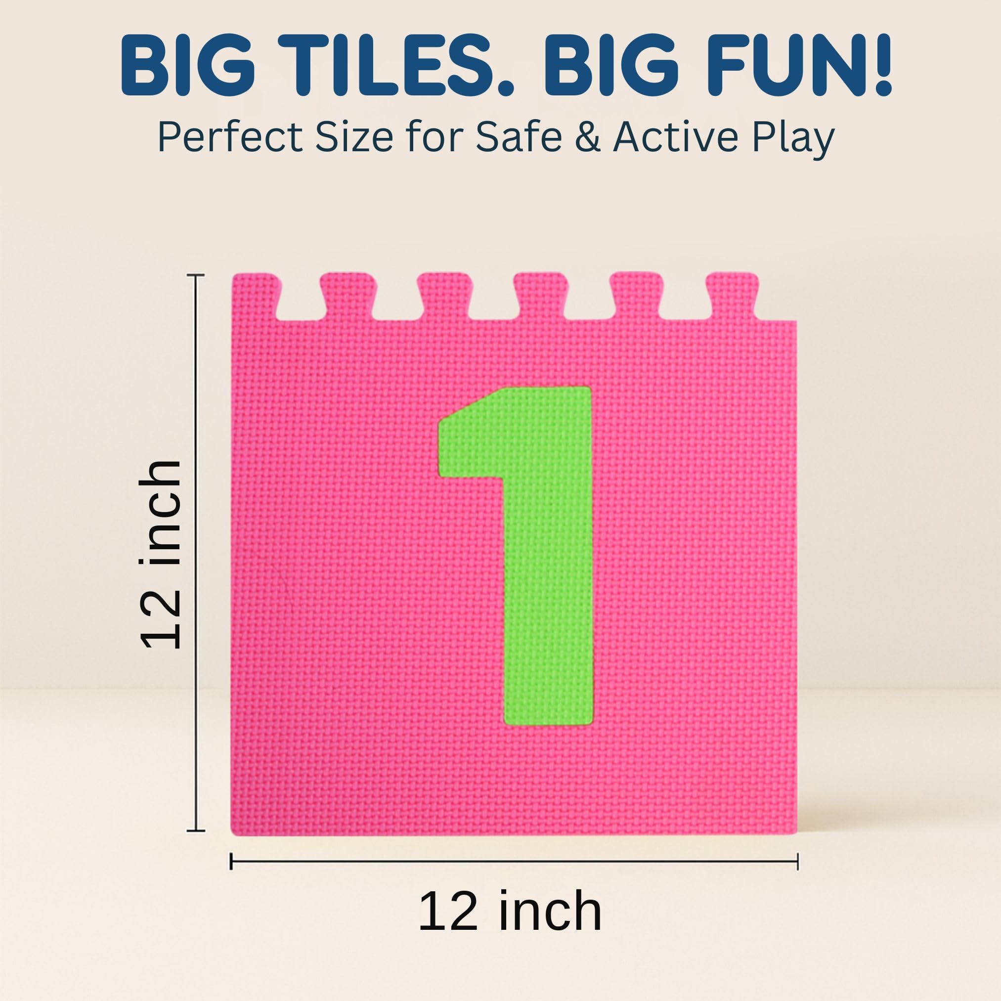 Hopscotch Playmat Foam Interlocking Puzzle Floor Mat - 10 Large Number Tiles (12