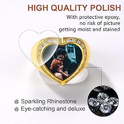 FindChic Customized Heart Signet Rings with Photo
