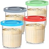 24OZ Ninja Creami Pints and Lids - 4 Pack Ninja Creami Containers, Ninja Creami Deluxe Pints, XL Creami Pint Containers Compatible with Ninja Creami Deluxe 11-in-1 NC500 & NC501 Series Ice Cream Maker