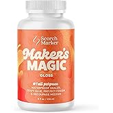 SCORCH MARKER - Maker&rsquo;s Magic Sealer - Gloss Finish 8oz, All Purpose Glue, Waterbase &amp; Waterproof Sealer for Crafts, Clear Glue for Glitter, Adhesive for Crafts, Decoupage, Wood, Fabric &amp; More, 1 Pack