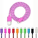 Micro USB Charger, Eversame 10-Pack Colorful 3Ft 1M Nylon Braided USB 2.0 A Male to Micro B Data Sync and Charging Cable Cord For Android Phones, Samsung Galaxy S6 Edge Plus/Note 5, HTC, LG and More