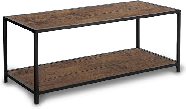 Rustic Brown Rolanstar Coffee Table With Storage Bins Wood Look Accent Furniture With Stable Metal Frame Industrial Coffee Table With Mesh Shelf For Living Room Coffee Tables Tables Migalio Com