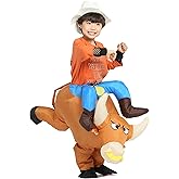 FUNNY COSTUMES Rodeo Rider Inflatable Costume, Ride On Bull Blow Up Suit, Kid Size 6 Years