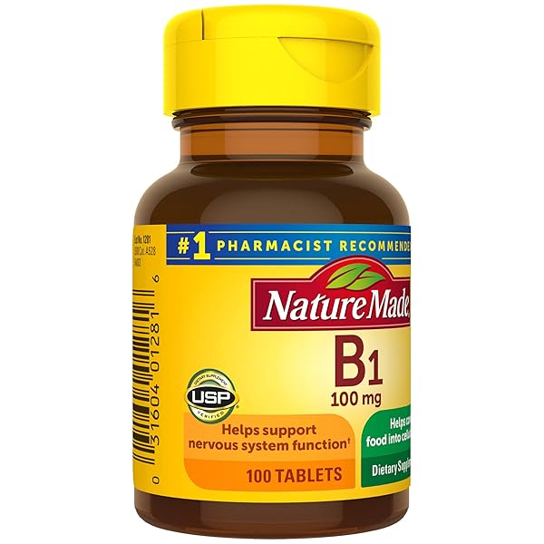 NATURE MADE VITAMIN B1 100 MG, DIETARY SUPPLEMENT FOR ENERGY METABOLISM SUPPORT, 100 TABLETS, 100 DAY SUPPLY
