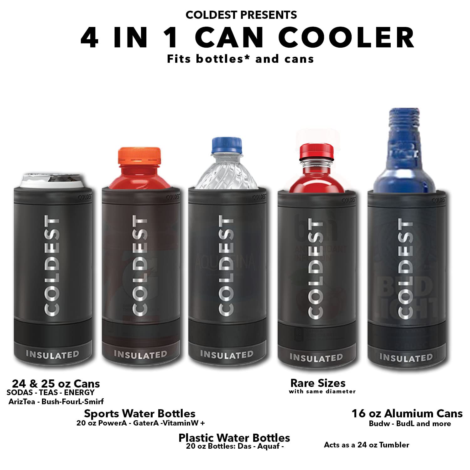 Mua COLDEST 4 in 1 Bottle Cooler Can 24 oz Tumbler in 1 Bottle Cooler