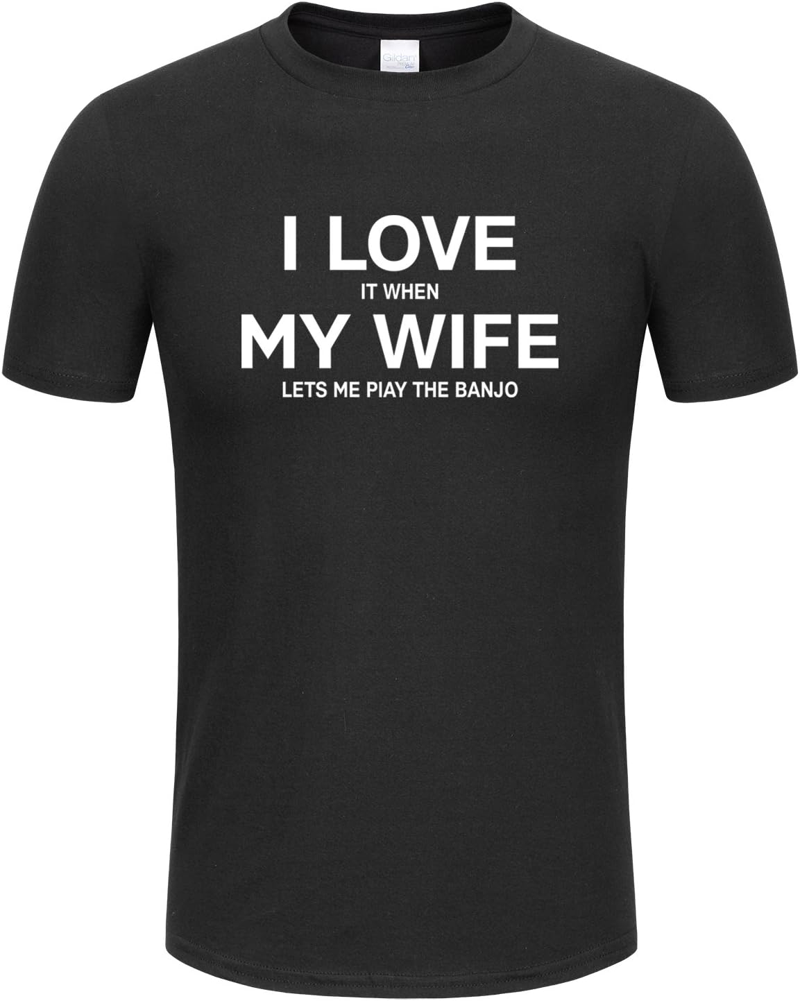 DEVILE I Love It When My Wife Lets Me Play The Banjo Mens Funny T-Shirt