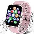 Smart Watch for Men Women Compatible with iPhone Samsung Android Phone 1.69 inch Full Touch Screen IP68 Waterproof Bluetooh Fitness Tracker Heart Rate/Sleep Monitor (Pink)