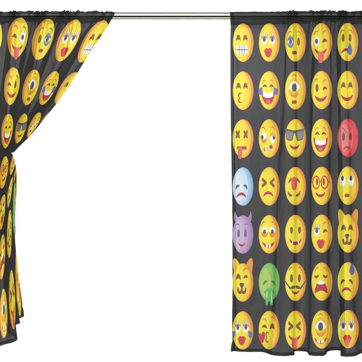 B078wkyxbq 78 Gp112c126s167 Seulifeウィンドウ薄手カーテンドアキッチンリビングルームベッドルーム55 78インチ2の面白いかわいい絵文字絵文字ボイルカーテンドレープパネル 55 55 X X インテリアデコレーション 高品質 Nafusah Com