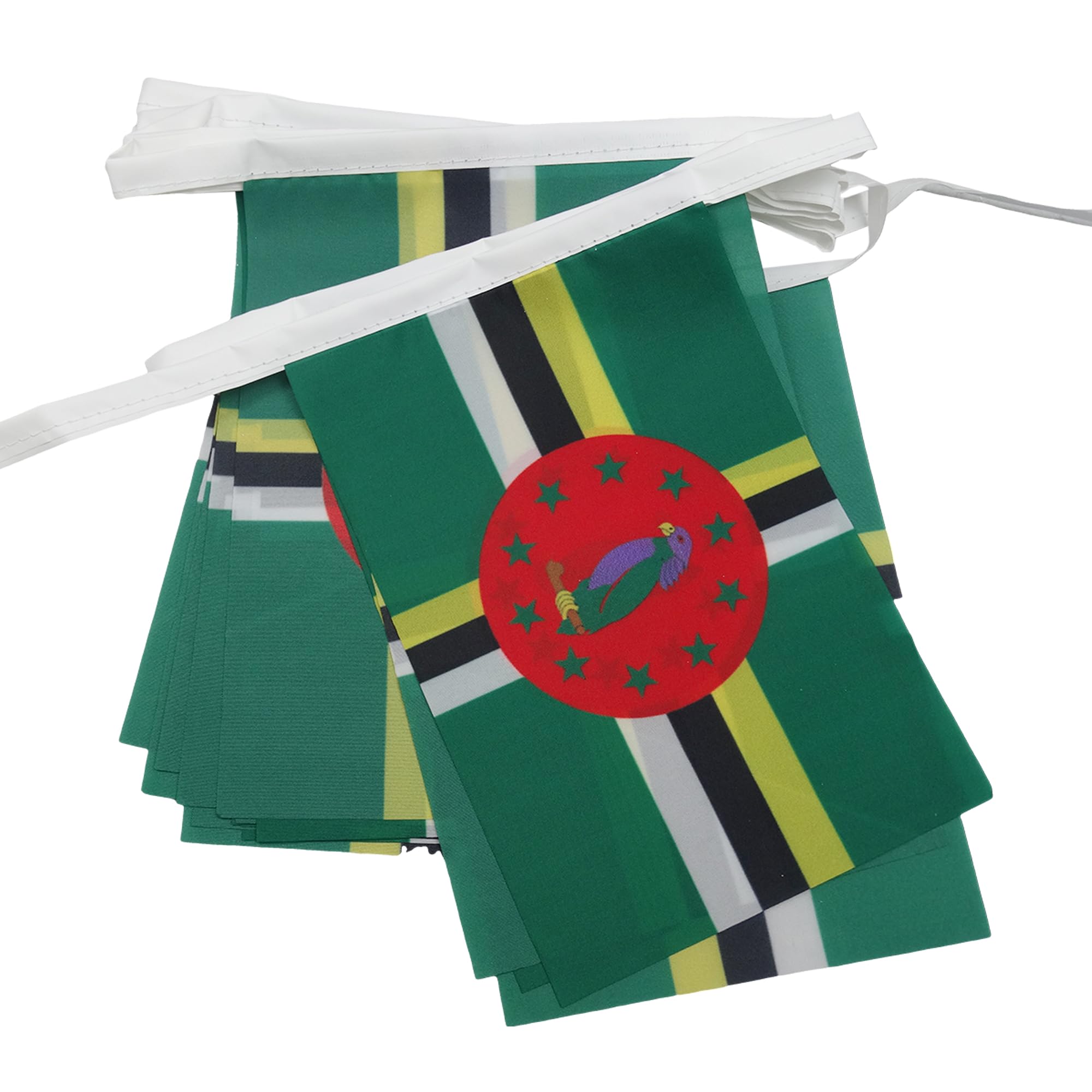 AZ FLAG - Dominica Bunting Flag - 40 Ft Garland with 20 Dominican Flags 18'' x 12'' - 100% Polyester String Pennant - 12 meters