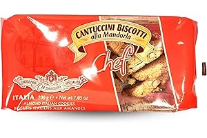 GOODSCIOUS Almond Cantuccini Biscotti Cookies alla Mandorla - Chiostro's Special Amaretti Cookies from Italy - Chef D' Italia Traditional Butter Crunch Gourmet Cookies Snacks in a Red Window Tray (7.05 oz)