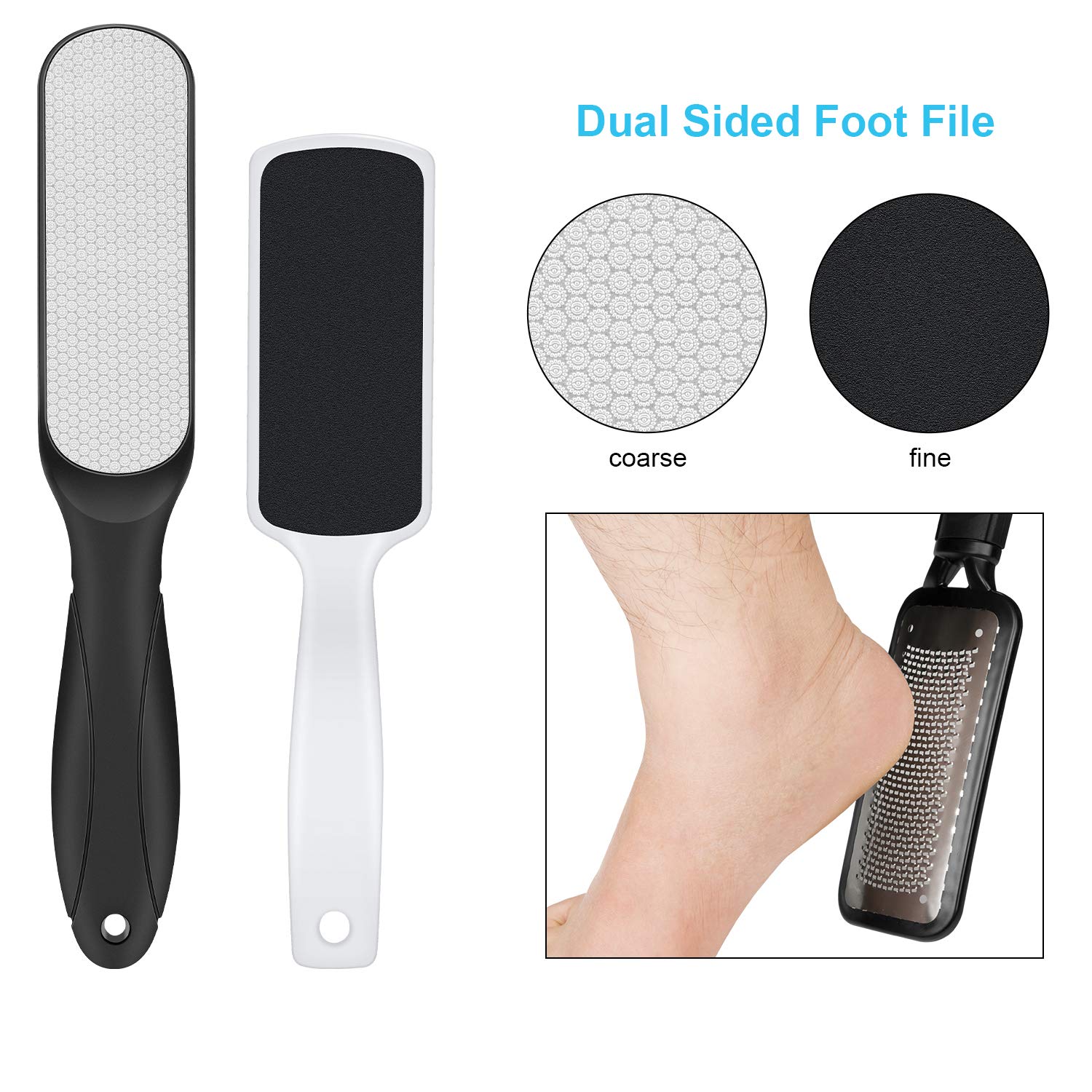 Foot File Callus Remover 3 Pack Professional Pedicure Tools Stainless Steel Foot Rasp Dual Sided Foot File For Feet To Remove Hard Skin, Foot Scrub Care Tool : Beauty
