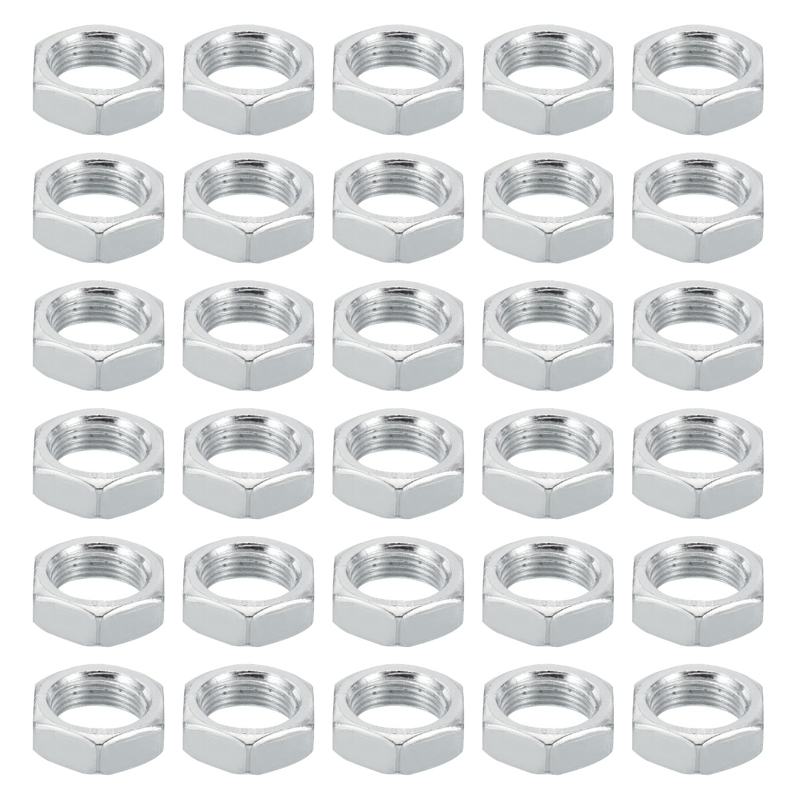 PATIKIL M14x1.0 Steel Hex Nuts, 50 Pack Metric Thread Zinc Plated Finished Hardware Nuts Screw Bolt Fasteners for Lamps Machinery Repair 7mm Height