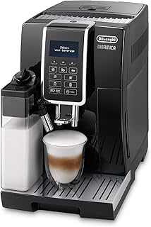 De&#39;Longhi Dinamica ECAM 350.55.B Kaffeevollautomat mit Milchsystem, Digitaldisplay mit Klartext, 2-Tassen-Funktion, Großer 1,8 Liter Wassertank, schwarz