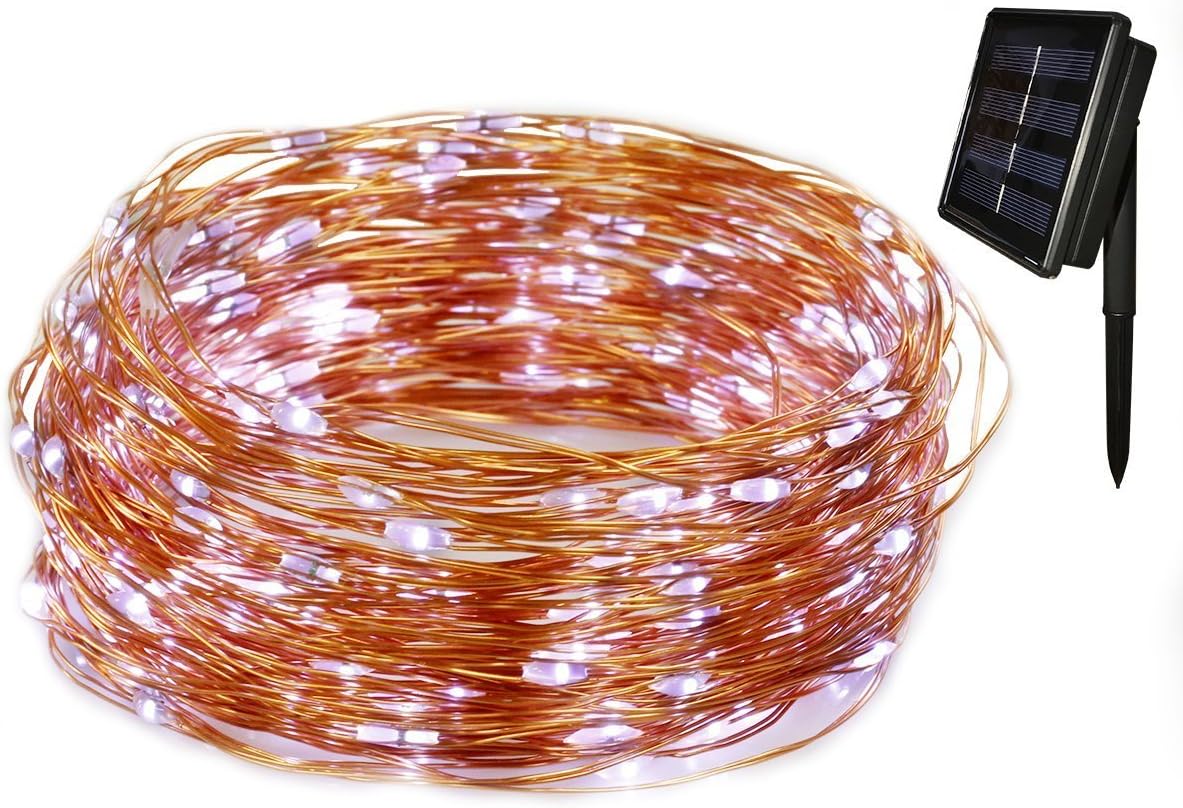 Tuokay Solar Garden Lights 22m 200 LED 8 Twinkling Modes Waterproof Copper Wire Fairy Lights