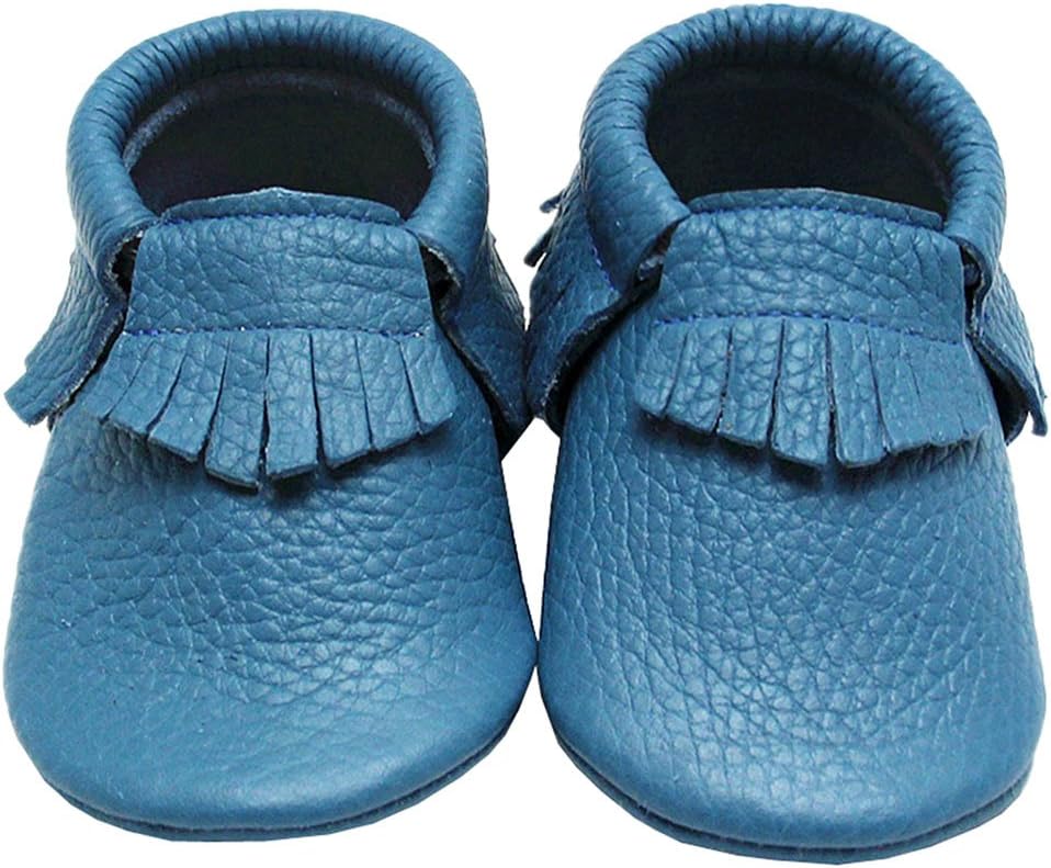 Mejale Baby Leather Moccasin Soft Soled Tassel Slip-on Newborn Infant Shoes Prewalker