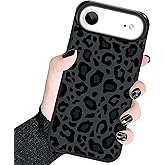 KANGHAR Case Compatible with iPhone Air,Black Leopard Design,Tire Texture Non-Slip +Shockproof Rugged TPU Protective Case for iPhone Air 6.5 Inch