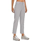 CRZ YOGA Women's High Rise Golf Pants 27" Quick Dry Stretch Casual Straight Leg Dress Work Pants with 5 Pockets