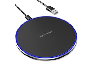 DELPATTERN Fast Wireless Charger, 10W Max Wireless Charging Pad for iPhone 13/13 Pro/13 Pro Max/13 Mini/12/SE/11/X/XR/8, Samsung Galaxy, AirPods/AirPods Pro, Huawei Mate 20 Pro/Mate 30/P50 (No AC Adapter)