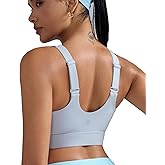 RUNNING GIRL Adjustable Straps High Impact Sports Bra for Women,High Support Workout Sports Bras with Sewn in Pads