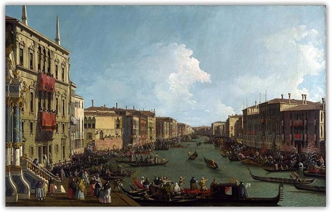 Canaletto 《Venecia, una regata en el Gran Canal》 Lienzo Arte Pintura al