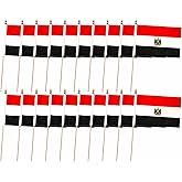 20 Pack Egypt Flags Egyptian Stick Flag Small Mini Handheld Flags with 12.6inch Wooden Poles for National Day,World Cup,Sports Events, Party Decorations (5×8 Inches)