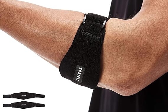 Amazon Com Exrebon Elbow Band 1 Pair For Women Men Bilateral Adjustable Tennis Elbow Brace Elbow Support With Compression Pad Effective Pain Relief For Tennis Golfer S Elbow Clothing