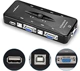 Nicfaky USB 2.0 KVM VGA Switch 4 Port One-Button Swap 4 VGA Cables Included view 4