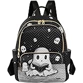 NCRJCZQL Cute Ghost Quilted Backpack Purse for Women Fashion Small Backpack Shoulder Bag Travel Casual Daypack M