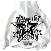 RoseSeek Boy's Letter Star Graphic Hoodies Long Sleeve Hooded Sweatshirts Pullover Tops