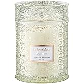 LA JOLIE MUSE Citrus Mint Candle - Bergamot, Yuzu, Mint | 19 oz Large Wooden Wick Candle | Natural Soy Wax | 90 Hours Clean Burn | Fresh Citrus Candles | Modern Home Decor