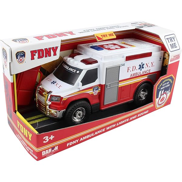 Amazon Com Daron Fdny Ambulance With Lights Sounds 2019 New Toys Games