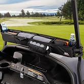 KEMIMOTO Upgraded Golf Cart Front Storage Basket No Drilling | Golf Cart Storage Tray Compatible with EZGO Drive Club Car Kandi Electric Golf Carts, 1680D Golf Cart Caddy Organizer, Black